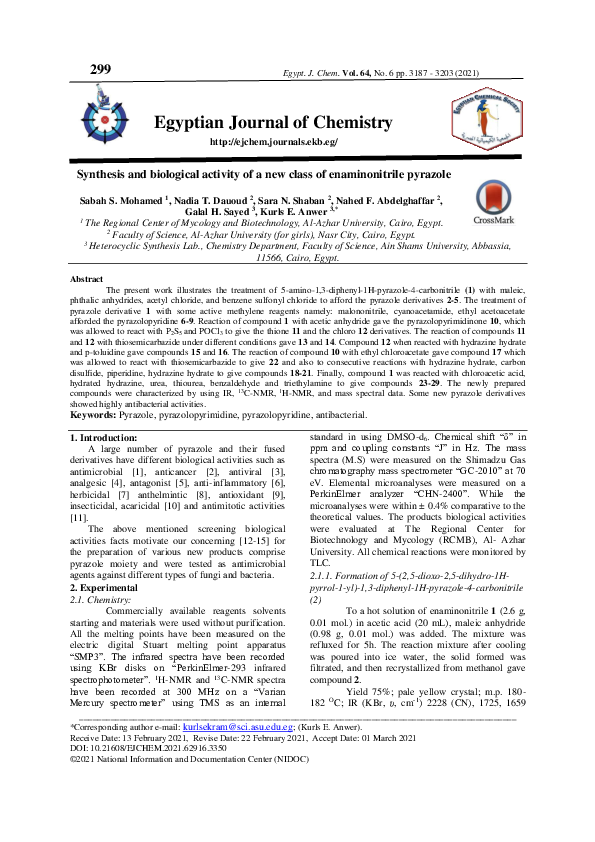 (PDF) Synthesis and biological activity of a new class of ...