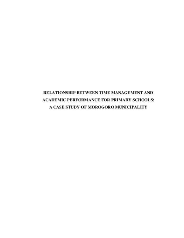 (PDF) Relationship between time management and academic performance for ...