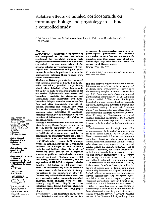 (PDF) Relative effects of inhaled corticosteroids on immunopathology ...