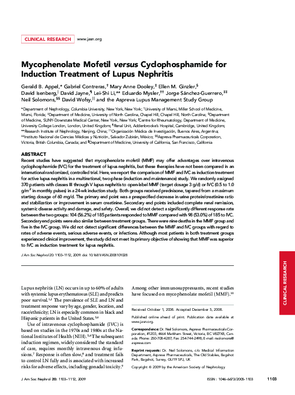 (PDF) Mycophenolate Mofetil versus Cyclophosphamide for Induction ...