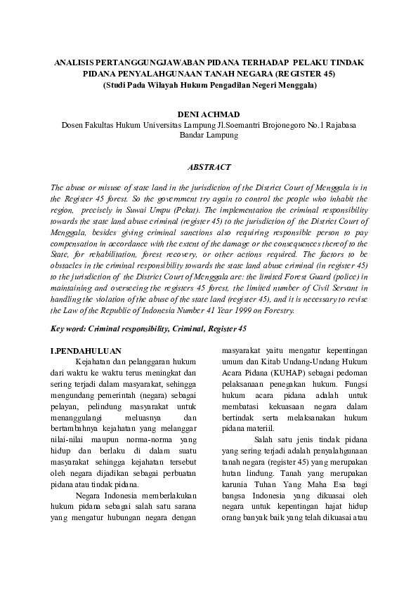 (PDF) Analisis Pertanggungjawaban Pidana Terhadap Pelaku Tindak Pidana ...
