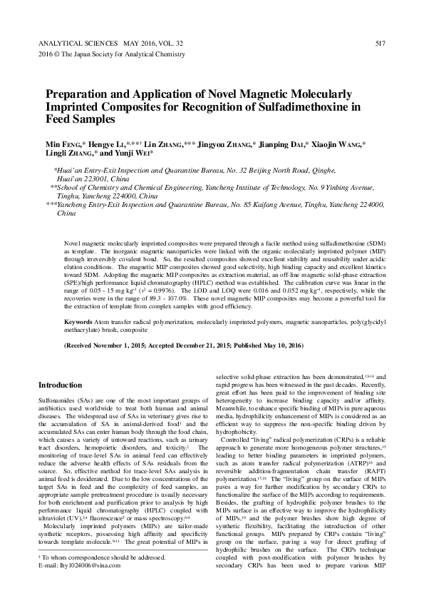 (PDF) Preparation and application of a novel magnetic molecularly ...