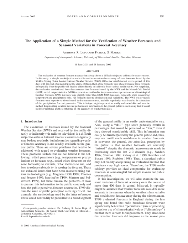 (PDF) The Application of a Simple Method for the Verification of ...