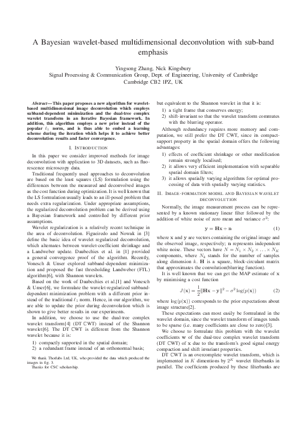 (PDF) A Bayesian wavelet-based multidimensional deconvolution with sub ...