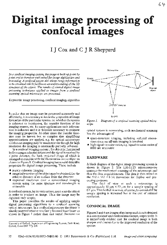 (PDF) Digital image processing of confocal images