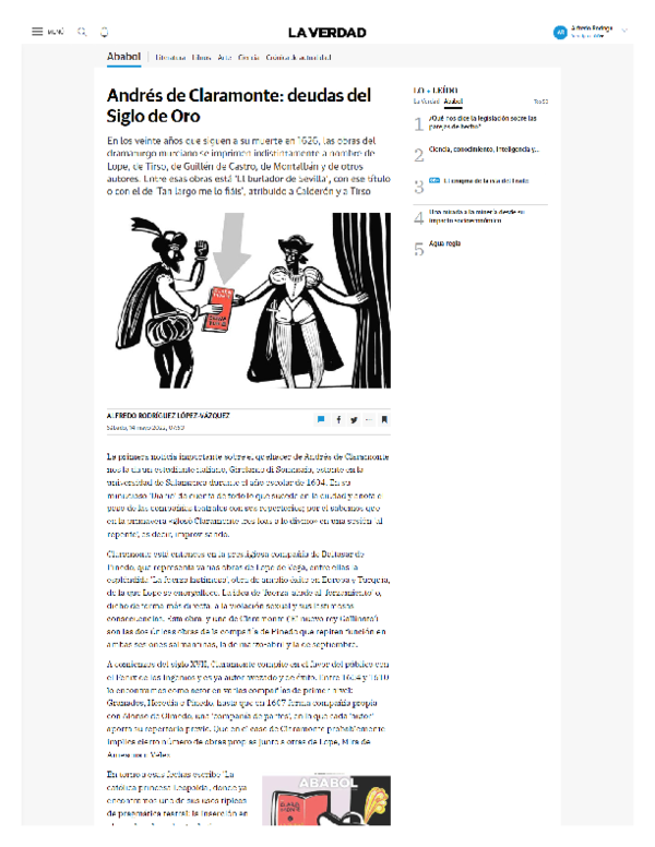 (PDF) Andrés de Claramonte deudas con el Siglo de Oro Alfredo