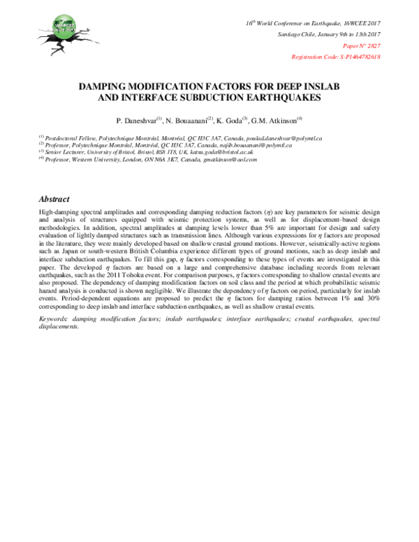 (PDF) Damping modification factors for deep inslab and interface ...