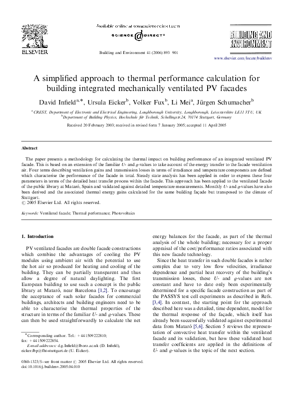 (PDF) A simplified approach to thermal performance calculation for ...