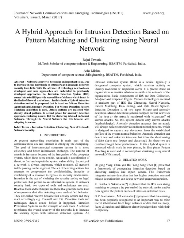 (PDF) A Hybrid Approach for Intrusion Detection Based on Pattern ...