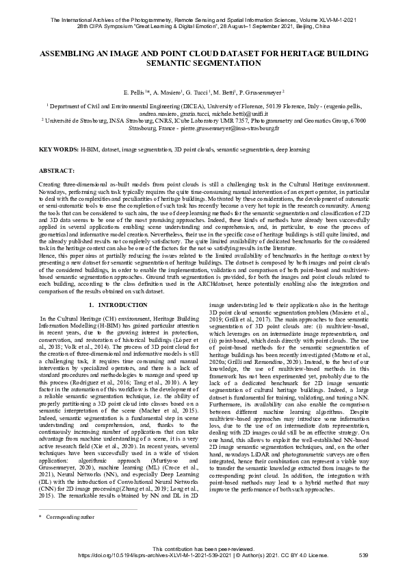 (PDF) Assembling an Image and Point Cloud Dataset for Heritage Building ...