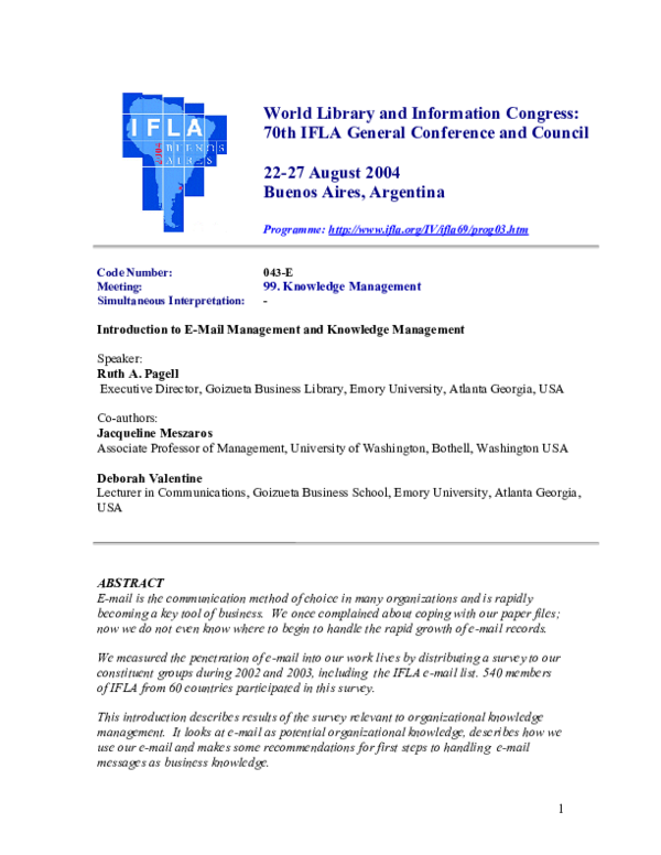 (PDF) World Library and Information Congress: 70th IFLA General ...