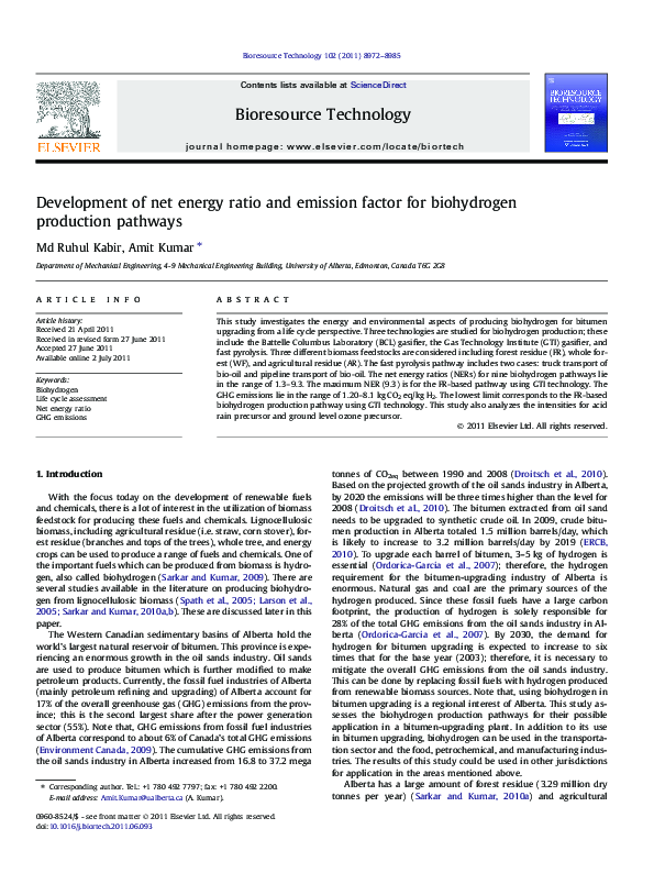 (PDF) Development of net energy ratio and emission factor for ...