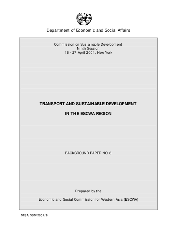 (PDF) Transport and sustainable development