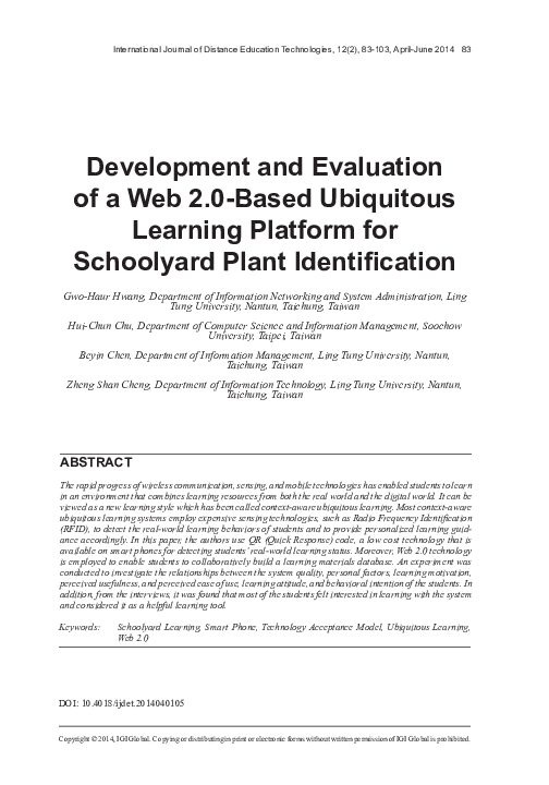 (PDF) Development and Evaluation of a Web 2.0-Based Ubiquitous Learning ...
