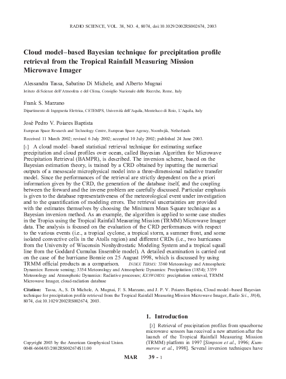 (PDF) Cloud model-based Bayesian technique for precipitation profile ...