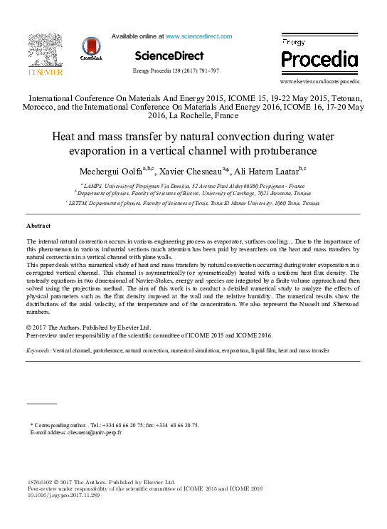 (PDF) Heat and Mass Transfer by Natural Convection During Water ...
