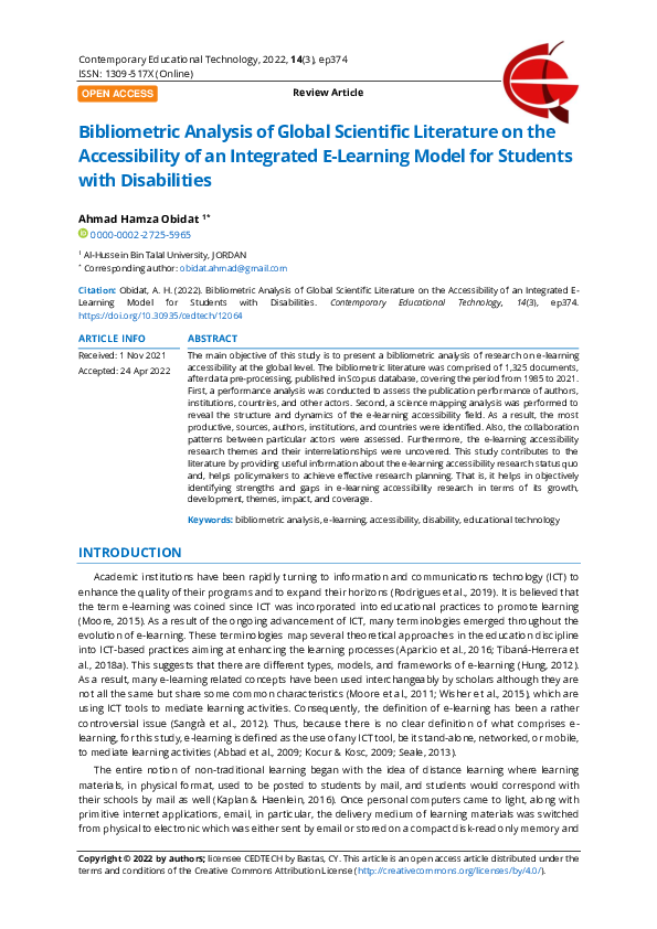 (PDF) Bibliometric Analysis of Global Scientific Literature on the ...