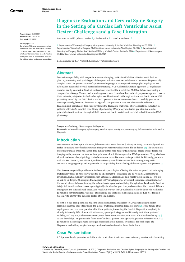 (PDF) Diagnostic Evaluation and Cervical Spine Surgery in the Setting ...