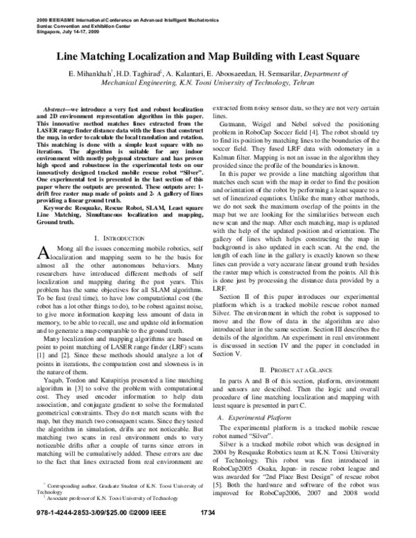(PDF) Line matching localization and map building with least square