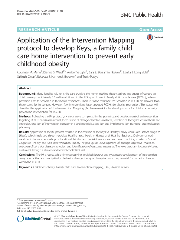 (PDF) Application of the Intervention Mapping protocol to develop Keys ...