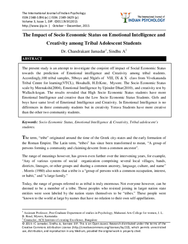 (PDF) The Impact of Socio Economic Status on Emotional Intelligence and ...