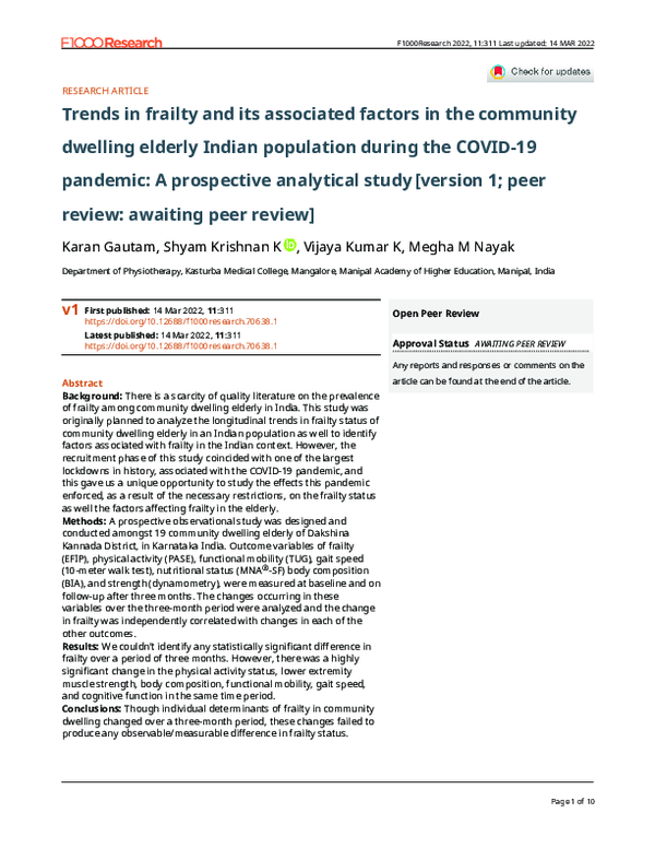 (PDF) Trends in frailty and its associated factors in the community ...