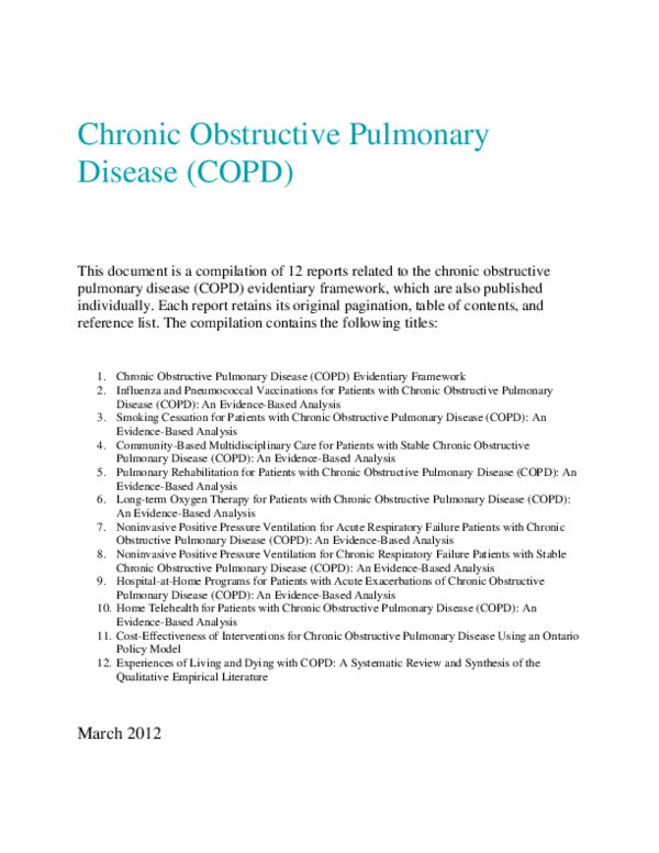 (PDF) Chronic Obstructive Pulmonary Disease (COPD) Jenna Trimmer