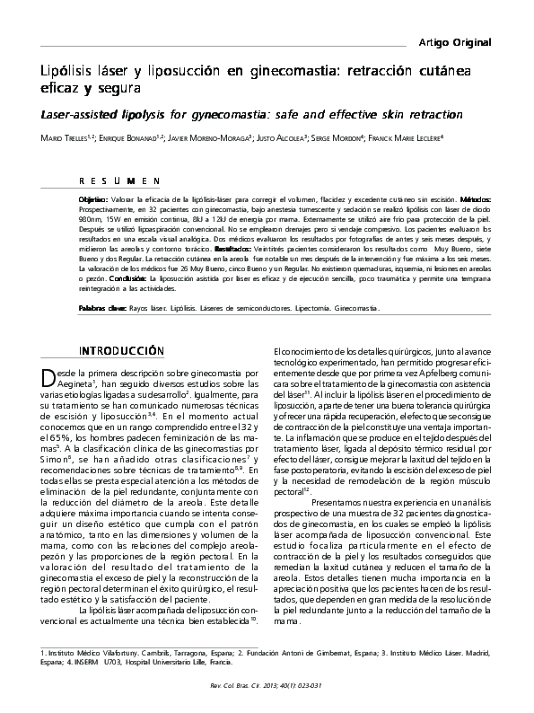 (PDF) Lipólisis láser y liposucción en retracción cutánea