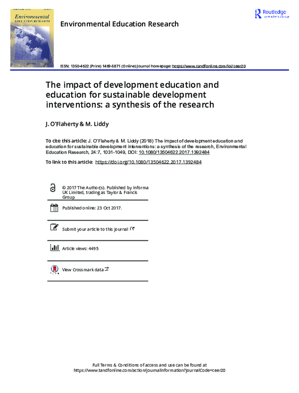 (PDF) The impact of development education and education for sustainable ...