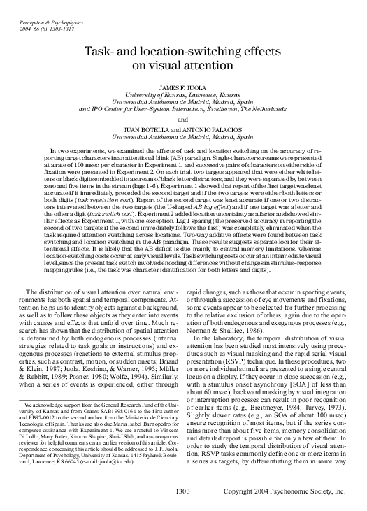 (PDF) Task- and location-switching effects on visual attention