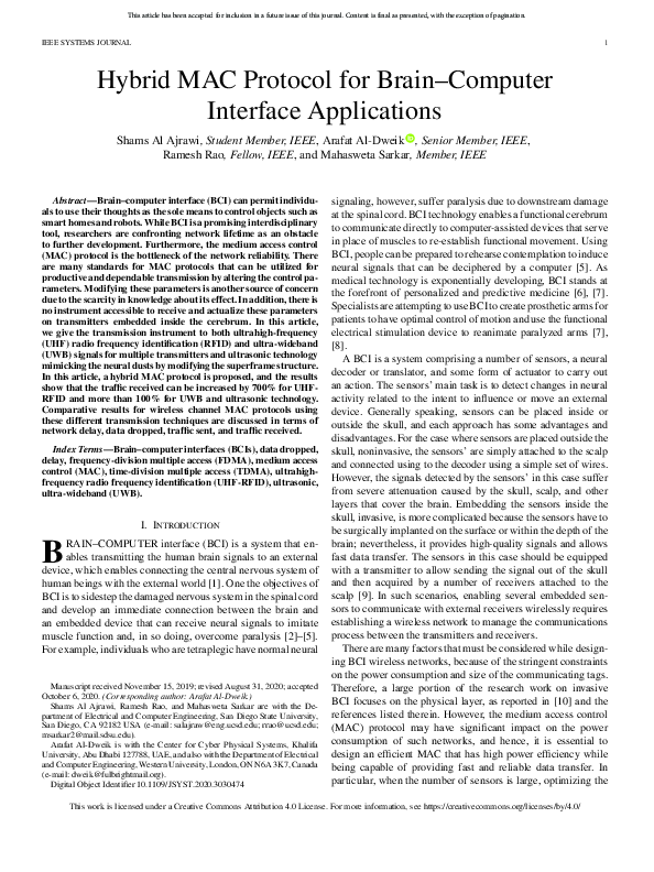 (PDF) Hybrid MAC Protocol for Brain–Computer Interface Applications