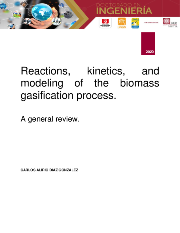 (PDF) Reactions, kinetics, and modeling of the biomass gasification ...