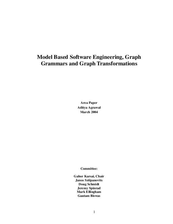(PDF) Model Based Software Engineering, Graph Grammars and Graph ...