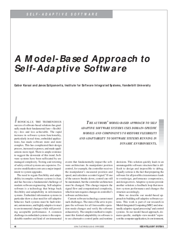 (PDF) A model-based approach to self-adaptive software