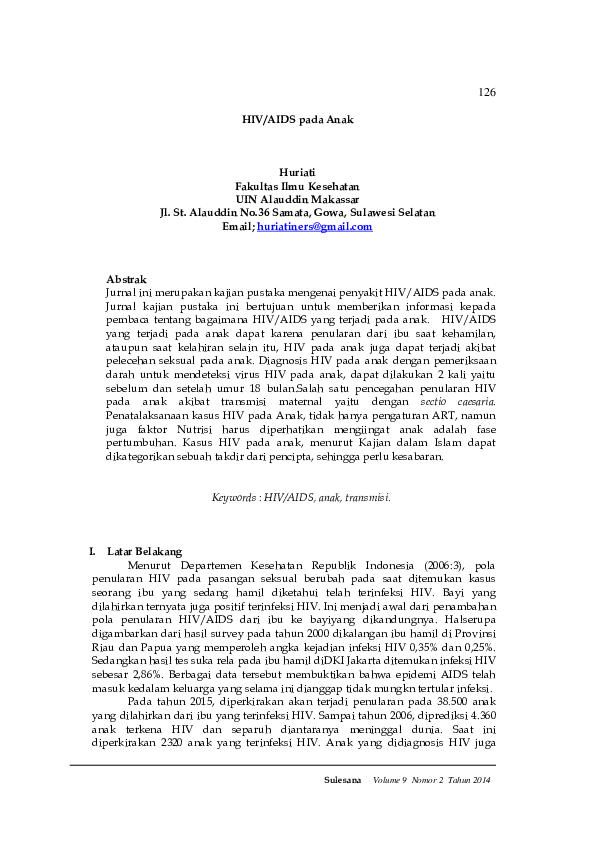 (PDF) HIV/AIDS pada Anak