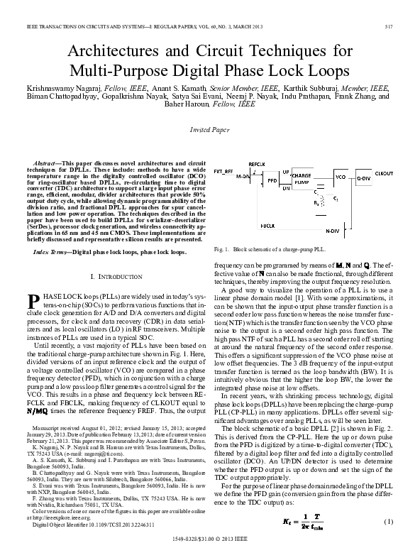 (PDF) Architectures and Circuit Techniques for MultiPurpose Digital