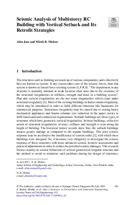 (PDF) Seismic Analysis of Multistorey RC Building with Vertical Setback ...