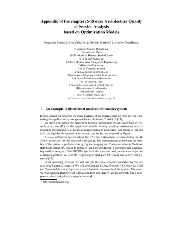 (PDF) Software Architecture Quality of Service Analysis Based on ...