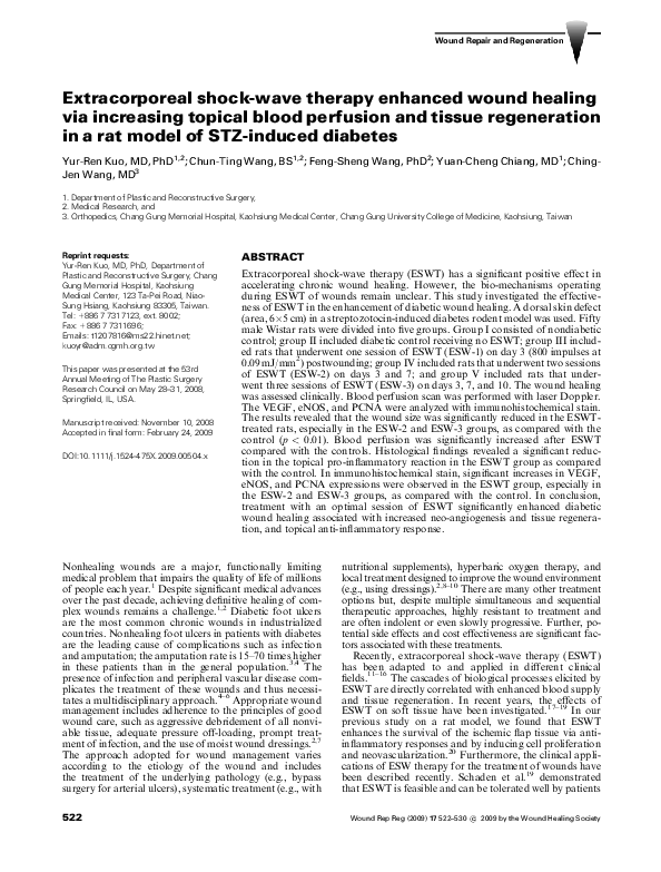 (PDF) Extracorporeal shock-wave therapy enhanced wound healing via ...