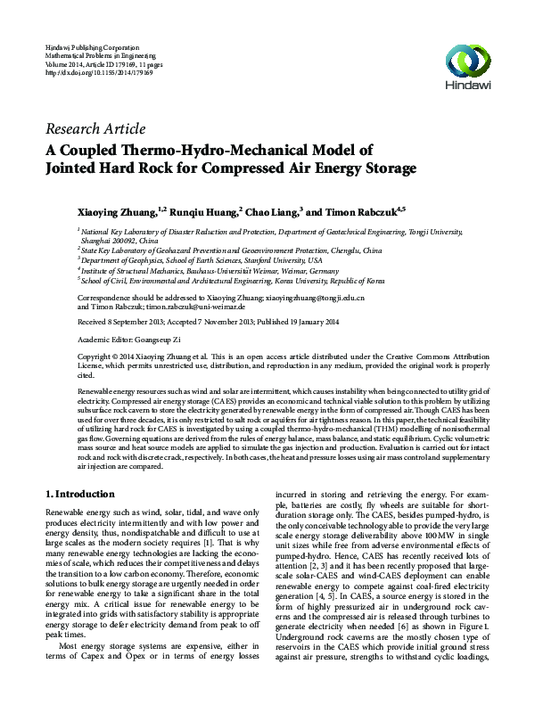 (PDF) A Coupled Thermo-Hydro-Mechanical Model of Jointed Hard Rock for ...