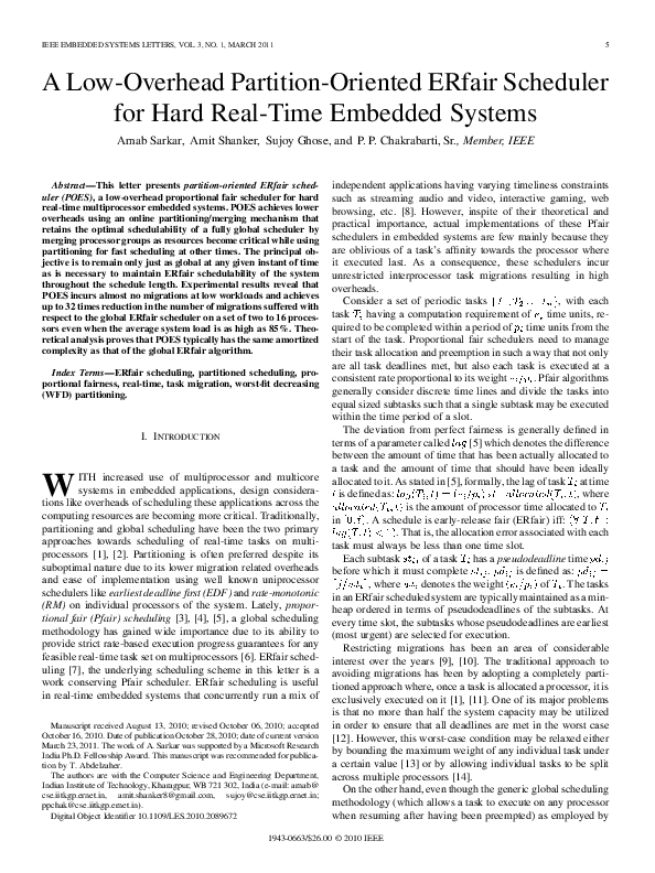 (PDF) A Low-Overhead Partition-Oriented ERfair Scheduler for Hard Real ...