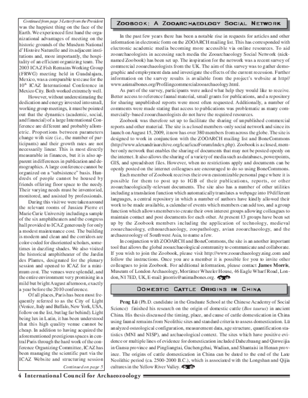 (PDF) Zoobook A Zooarchaeology Social Network James Morris