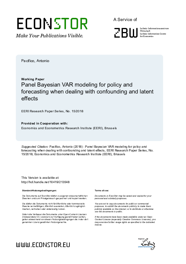(PDF) Panel Bayesian VAR Modeling for Policy and Forecasting when ...