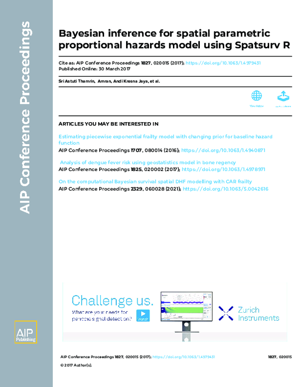 (PDF) Bayesian inference for spatial parametric proportional hazards ...