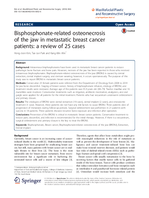 (PDF) Bisphosphonate-related osteonecrosis of the jaw in four Nordic ...