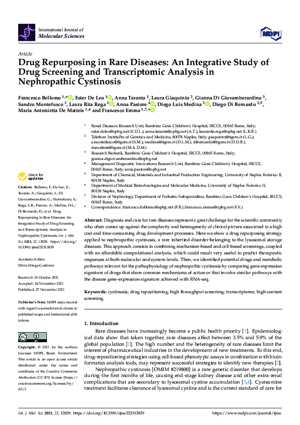 (PDF) Drug Repurposing in Rare Diseases: An Integrative Study of Drug ...