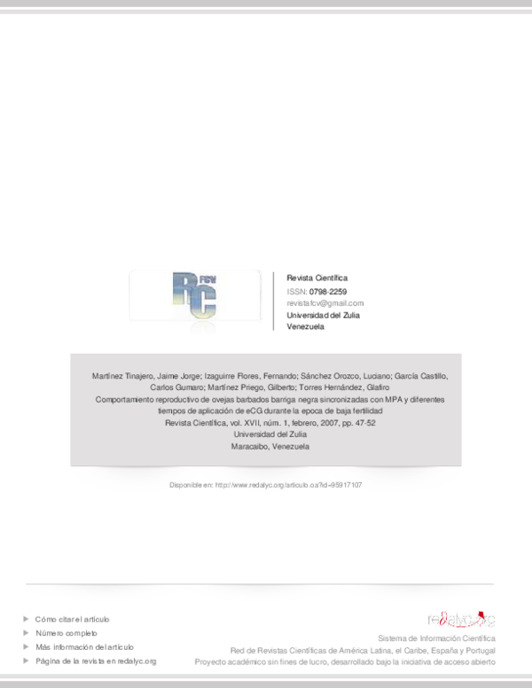 (PDF) Comportamiento reproductivo de ovejas Barbados Barriga Negra