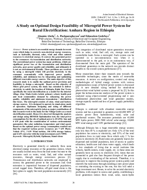 (PDF) A Study on Optimal Design Feasibility of Microgrid Power System ...