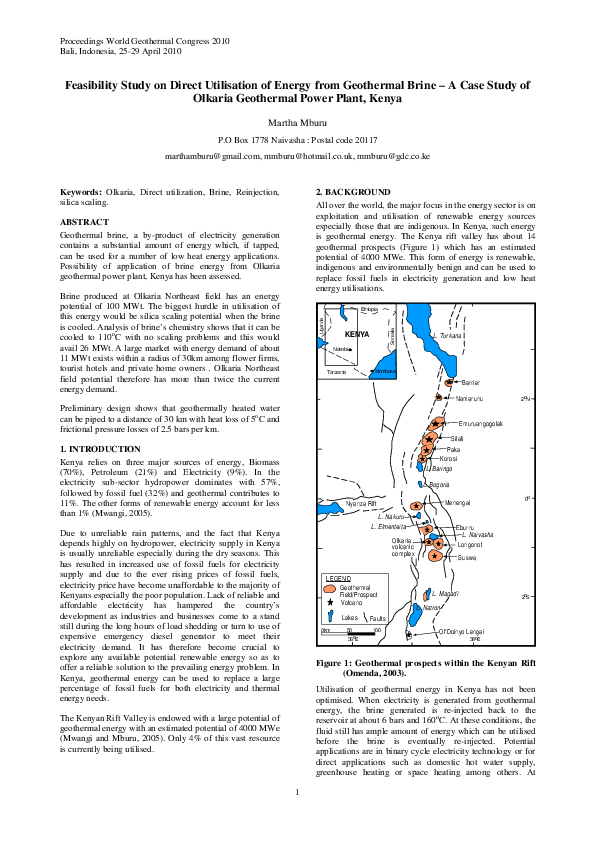 (PDF) Feasibility Study on Direct Utilisation of Energy from Geothermal ...