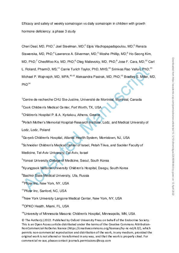 (PDF) Efficacy and safety of weekly somatrogon vs daily somatropin in ...